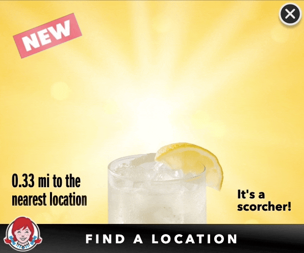 interactive tap to map ad wendys