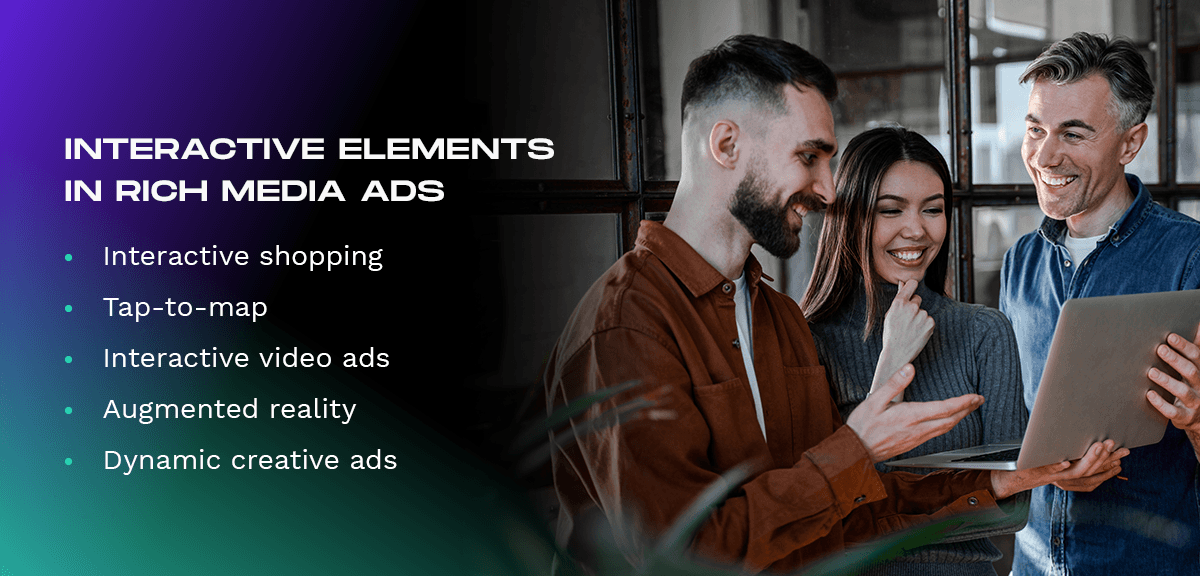 Interactive elements in rich media ads 